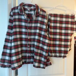 Pottery Barn Kids Red and Green Plaid Pajama Set